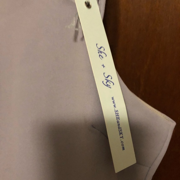 Gray Blue Strappy  Shoulder Sheath Dress - Picture 4 of 5